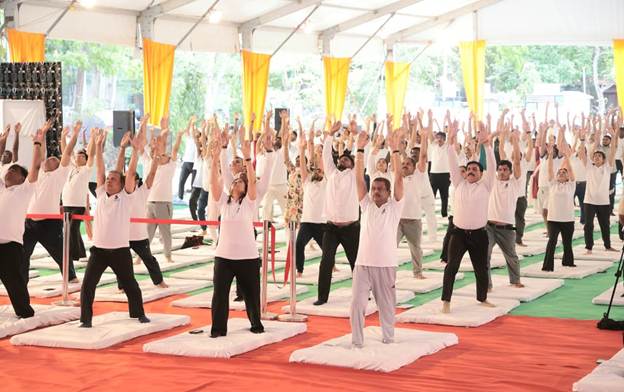 Dharmendra Pradhan leads 12th International Yoga Day celebrations at Delhi University